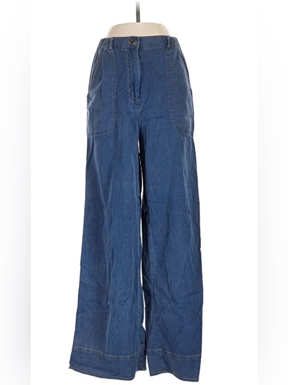 Max Studio Blue Denim Wide Leg Pants